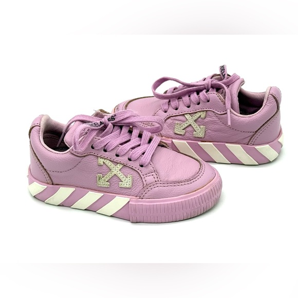 GUC Off-White Pink Low Top Leather Vulcanized Lace Up Sneakers EU